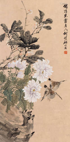 何煜（1852～1928） 花鸟 立轴 纸本