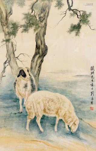 刘奎龄（1885～1967） 吉祥图 连框 纸本