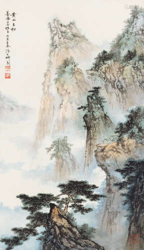 张大昕（1917～2009） 1986年作 黄山云松图 立轴 纸本