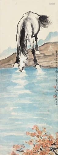 徐悲鸿（1895～1953） 1942年作 饮马图 立轴 纸本