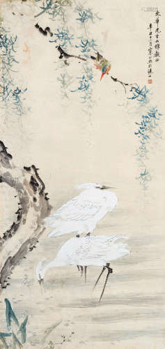江寒汀（1903～1963） 1961年作 花鸟 立轴 纸本