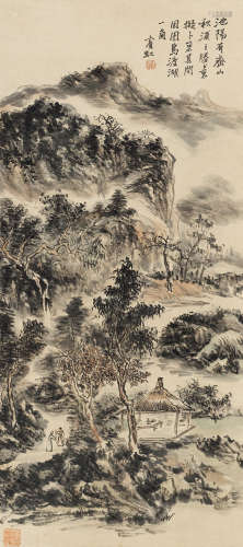 黄宾虹（1865～1955） 乌渡湖一角 立轴 纸本