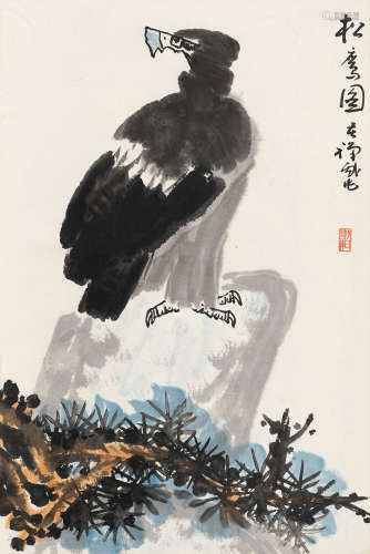 李苦禅（1899～1983） 松鹰 立轴 纸本