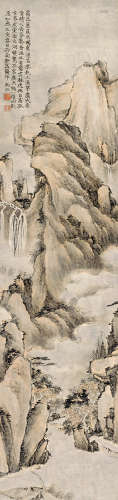 弘仁（1610～1664）（款） 山水 立轴 纸本