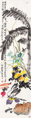 陆抑非（1908～1997） 花鸟 立轴 纸本