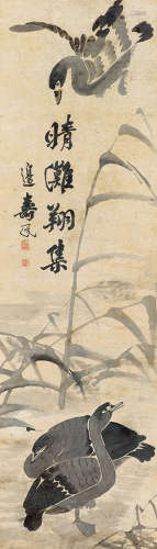 边寿民（1684～1752）（款） 芦雁 立轴 纸本