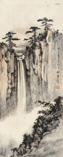 黄君璧（1898～1991） 1943年作 山水 连框 纸本