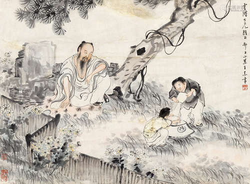 王素（1794～1877） 人物故事 立轴 纸本