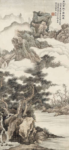 吴湖帆（1894～1968） 拟燕文贵笔 立轴 纸本