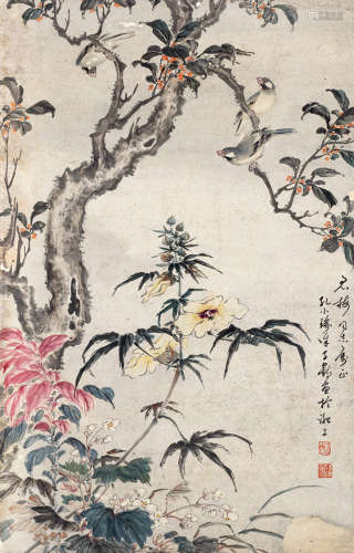 孔小瑜（1899～1984）  徐子鹤（1916～1999） 花鸟 立轴 纸本