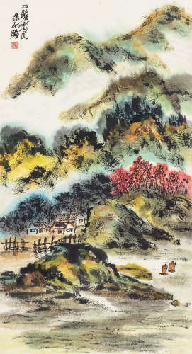 朱屺瞻（1892～1996） 山水 立轴 纸本