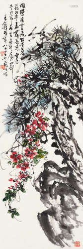 王个簃（1897～1988） 1983年作 花鸟 立轴 纸本
