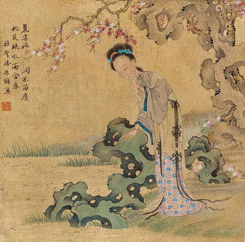 潘振镛（1852～1921） 仕女 连框 纸本