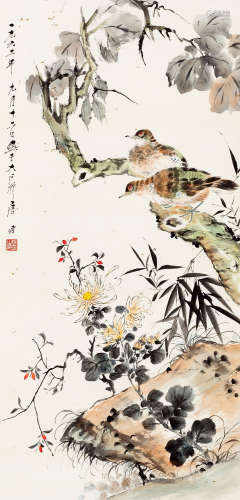 唐云（1910～1993） 1963年作 花鸟 立轴 纸本