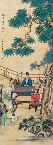 郑慕康（1901～1982） 人物故事 立轴 绢本