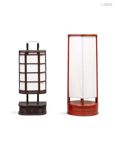19th/20th century A set of two lanterns (andon)