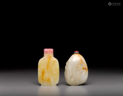 Two jade snuff bottles