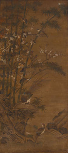 A large painting of Birds, Flowers and Bamboo Anonymous (Qing dynasty)