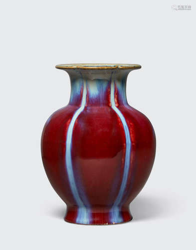 Qianlong mark, Republic period   A transmutation glazed baluster vase