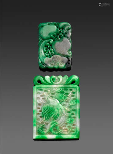 Two jadeite plaques