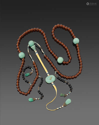 A beaded glass necklace