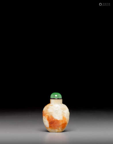 A Russet Splashed Jade Snuff Bottle