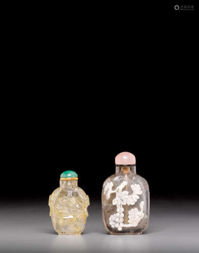 19th/20th century Two crystal snuff bottles