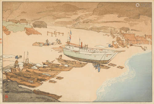 Four woodblock prints, Showa era Hiroshi Yoshida (1879-1950), Japan