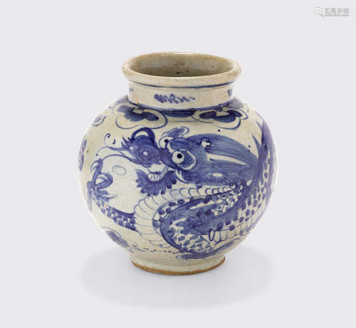 Late Joseon dynasty A blue and white stoneware dragon jar