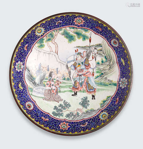 Late Qing/Republic period A Canton enameled copper plate