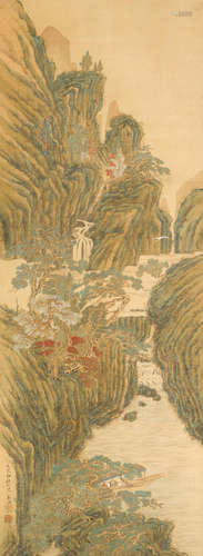 Landscape with Figures Dated 1869 Haruki Nanmei (1795-1878)