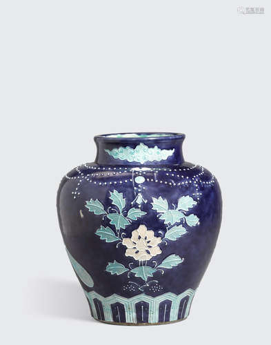 18th century A fahua porcelain baluster jar