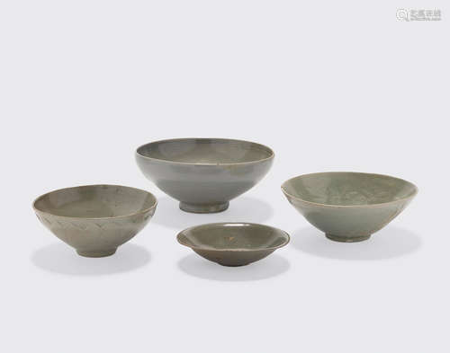 Goryeo dynasty A group of four celadon bowls