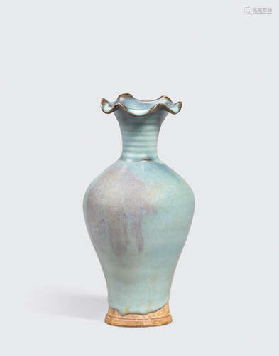 A Jun style foliate rim vase