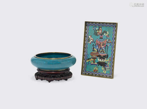 Late Qing/Republic period Two cloisonné decorations