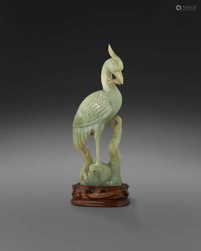 A nephrite heron with fish