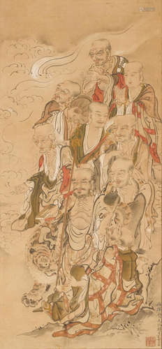 The Eighteen Arhats After Kano Shunko (?-1726)