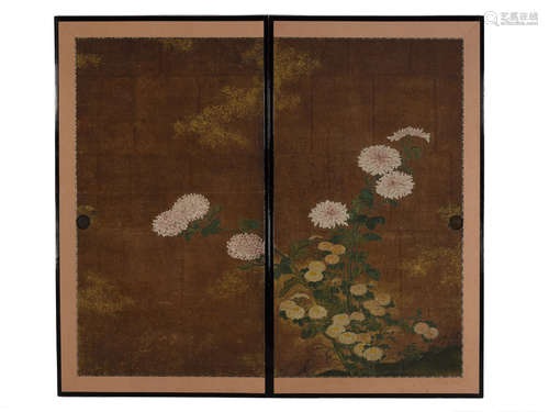 Chrysanthemums Anonymous Kano School (Edo period)