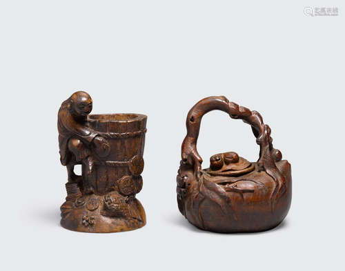 Two bamboo carvings