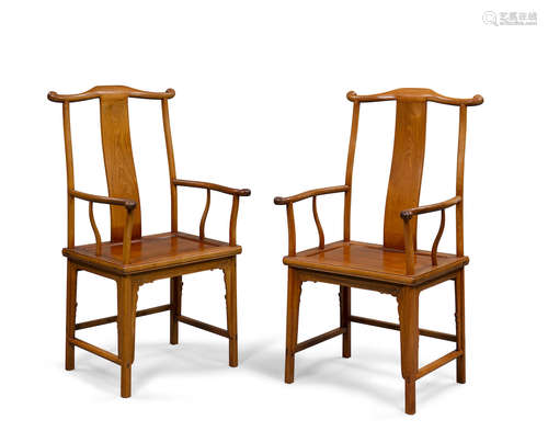 20th century Two hardwood arm chairs