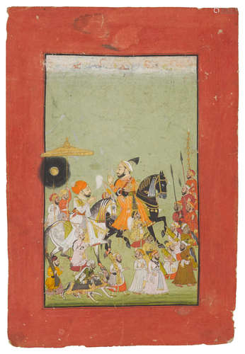 Mewar, 18th century An equestrian portrait of Maharana Ari Singh II