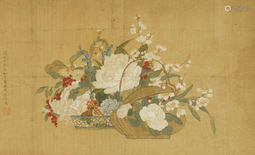 Flowers in Baskets, 1844 Unidentified Artist (19th century)