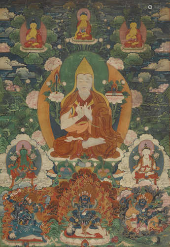 Qing dynasty, Yonghegong style, 18th century A thangka of Tsongkhapa