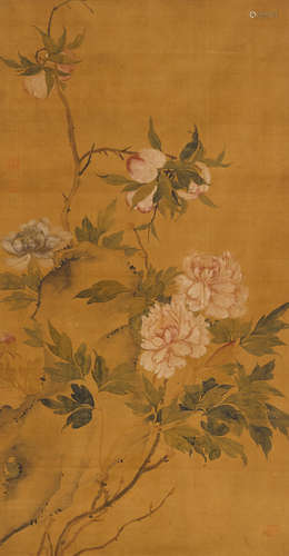 A large painting of Peonies and Rock Anonymous (19th century)