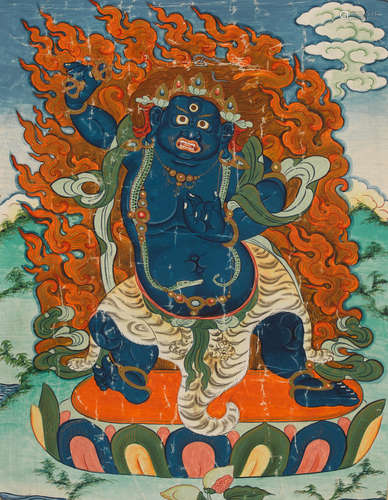 20th century A thangka of Vajrapani