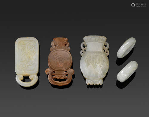 A group of five small jade carvings