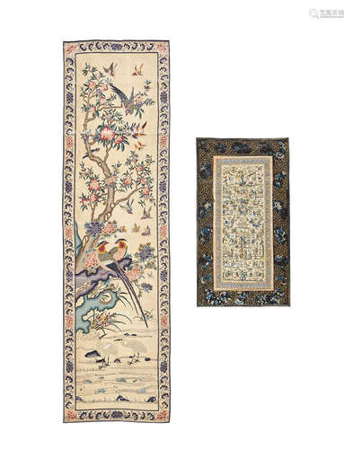 Late Qing/Republic period Two embroidered textiles