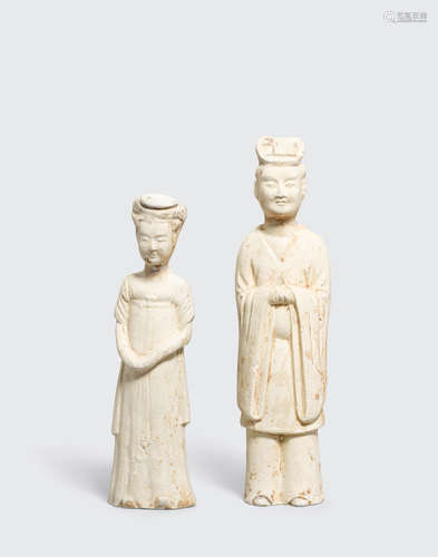 Sui dynasty Two straw glazed pottery figures