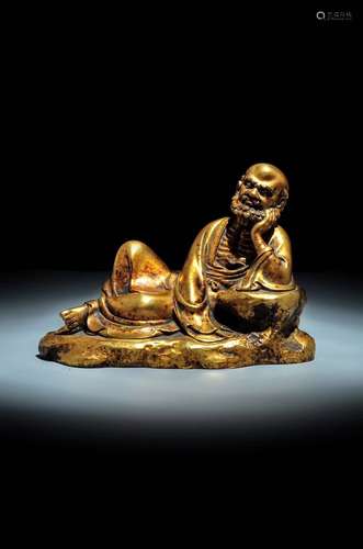 A Gilt Bronze Buddha Penholer