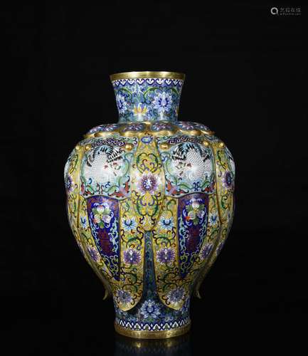 Qianlong Mark, A Bronze Cloisonne Vase